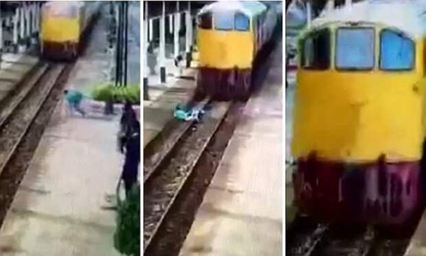 Чудо в Таиланде: мужчина встал невредимым из-под колес поезда! невероятно, попал под поезд, чудесное спасение, чудо