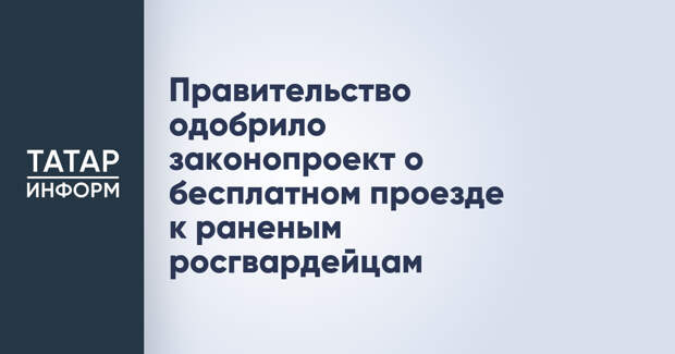 Правительство одобрило законопроект о бесплатном проезде к раненым росгвардейцам
