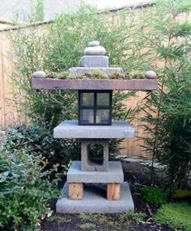 Японские фонарики для сада из подручных материалов