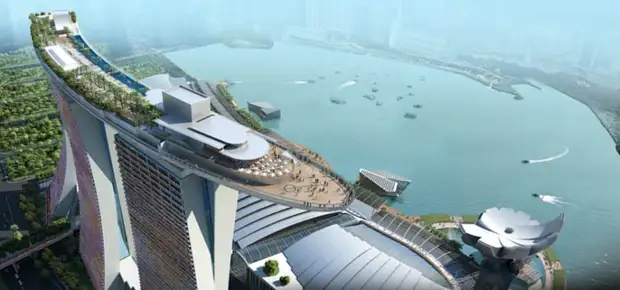 Бассейн на крыше Marina Bay Sands Hotel. Бассейн на крыше Marina Bay Sands Hotel.