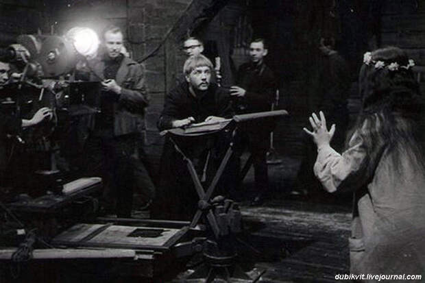 На съёмках фильма «Вий». 1967 история, советское кино, фото со съёмок