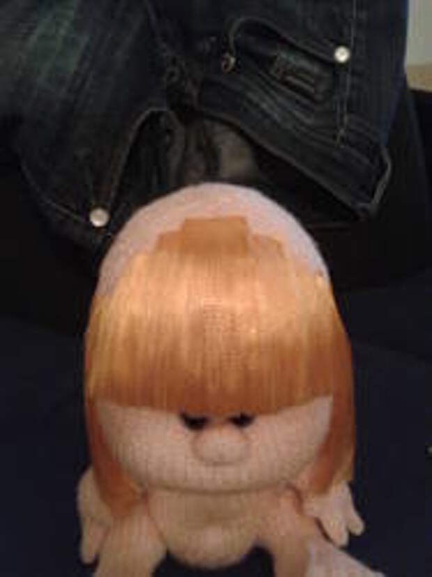 Волосы для куклы из атласной ленты