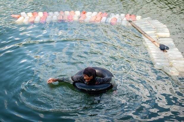 80-летние бабушки плавают по 3 км с 200 канистрами за спиной в поисках чистой воды бабушки, в мире, вода, деревня, история, канистра, люди
