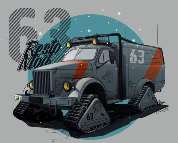 Внедорожный гусеничный грузовик ГАЗ-63.