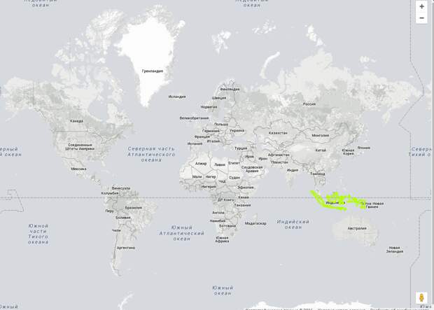 Возьмём для примера ещё одну экваториальную страну... Индонезию Размеры, картография, карты, проекция, страны