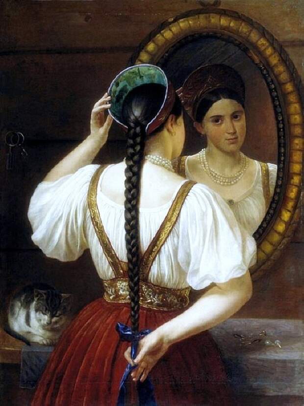 Филипп Будкин (1806-1850) Девушка перед зеркалом Филипп Будкин (1806-1850) Девушка перед зеркалом