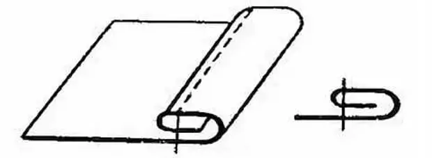 Шов в подгибку с открытым срезом схема