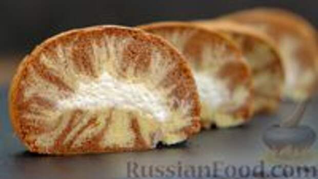 Фото к рецепту: Бисквитный рулет "Ураган" Фото к рецепту: Бисквитный рулет "Ураган"