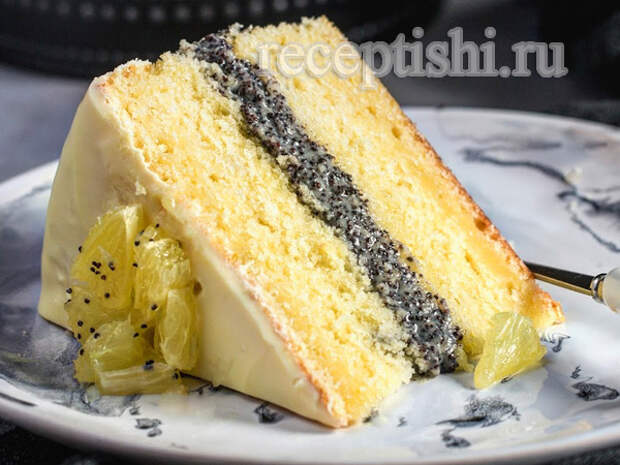 Торт лимонный с маком