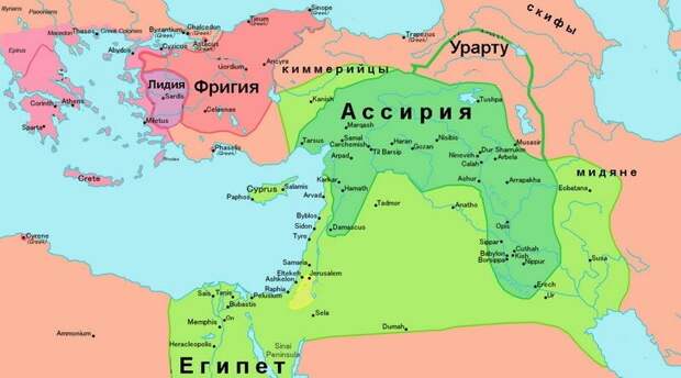 Карта Малой Азии описываемого периода