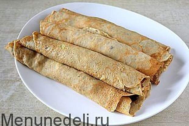 Блинчики с начинкой из лесных грибов