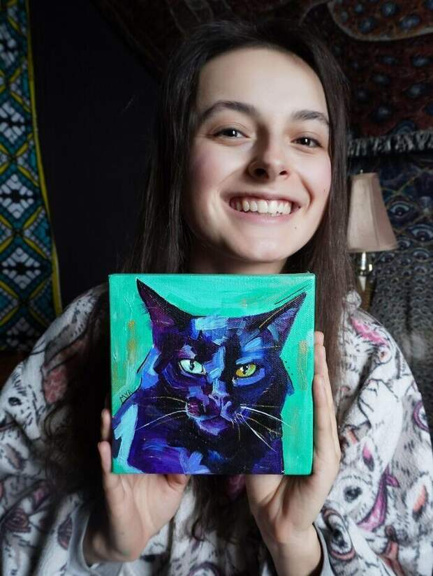 28. Девушка нарисовала котяру