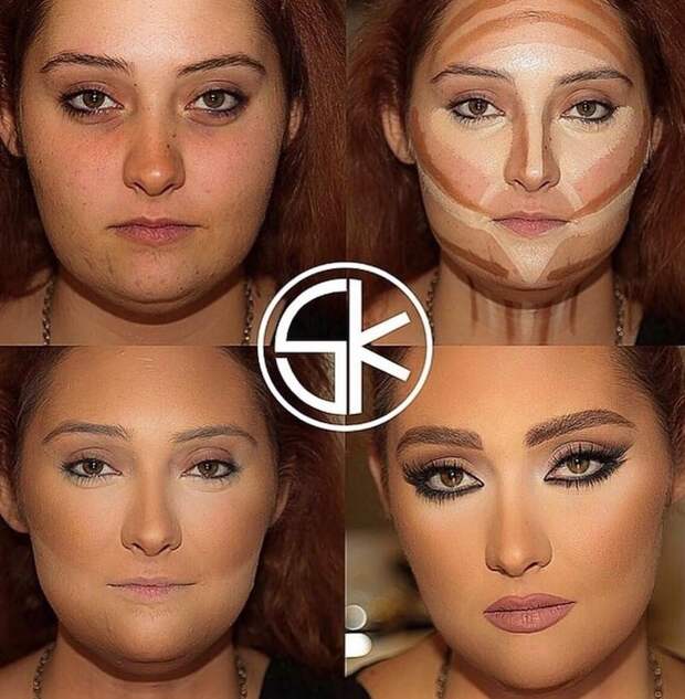 15. Поразительный результат до и после макияжа, контуринг, макияж