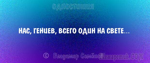 Одностишия, подтверждающие, что краткость – сестра таланта