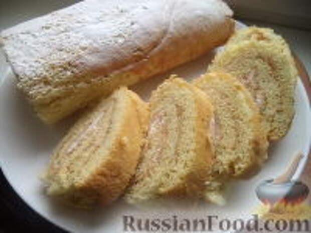 Фото к рецепту: Бисквитный рулет "Простой" Фото к рецепту: Бисквитный рулет "Простой"