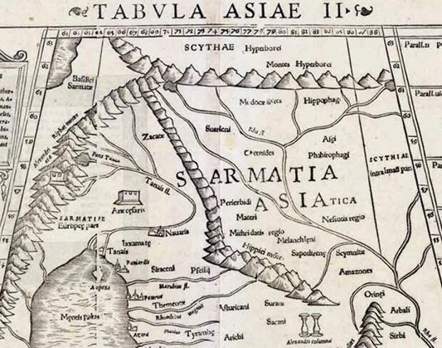 Рис. 8. Фрагмент карты Азии, датированы 1550 – 1560 годами