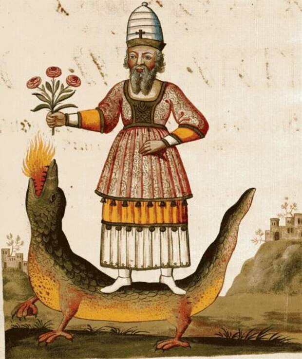 Изображение Зороастра в Клавис Артис, рукопись алхимии, опубликованная в Германии в конце XVII или начале XVIII века и псевдоэпиграфически приписываемая Зороастру