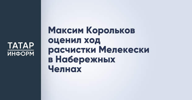 Максим Корольков оценил ход расчистки Мелекески в Набережных Челнах