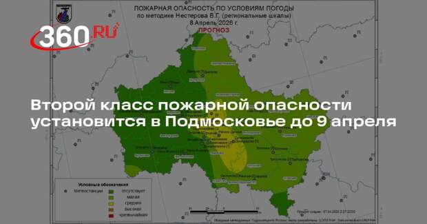 Второй класс пожарной опасности установится в Подмосковье до 9 апреля