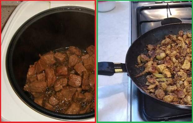 Мясо на сковороде получается вкуснее и ароматнее Мясо на сковороде получается вкуснее и ароматнее