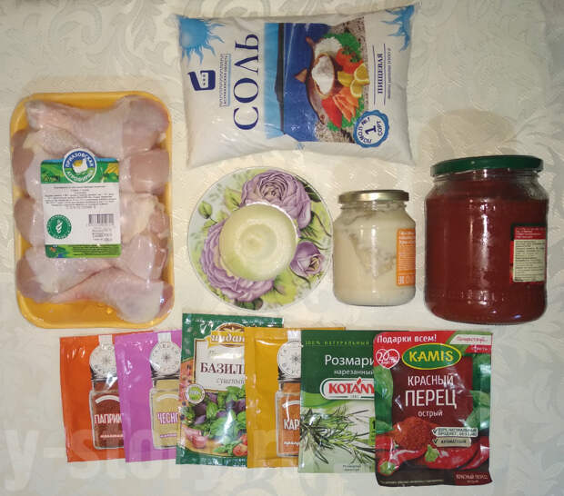 Ингредиенты для приготовления курочки
