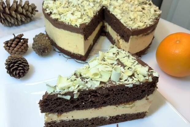 Праздничный шоколадно-апельсиновый торт " для любимых"