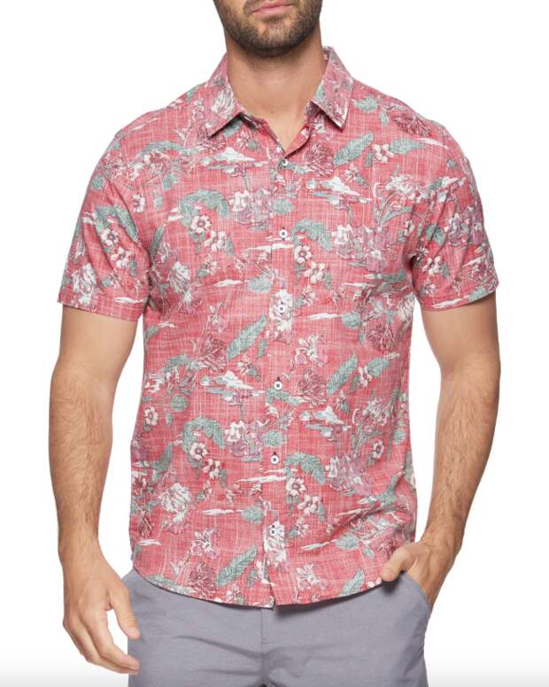 Flag & Anthem Rutland Hawaiian Print Shirt for the 4th of July