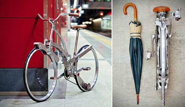 Суперкомпактный велосипед, который одним нажатием складывается до размеров зонтика