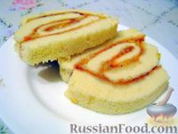 Фото к рецепту: Рулет Бисквитный Фото к рецепту: Рулет Бисквитный