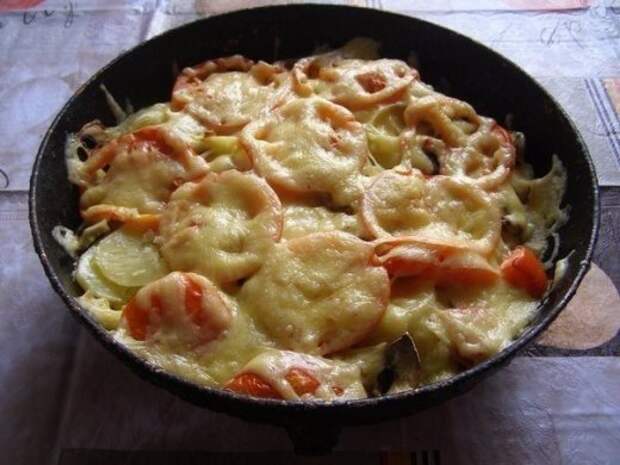 Овощная запеканка с грибами – нежная с хрустящей корочкой!