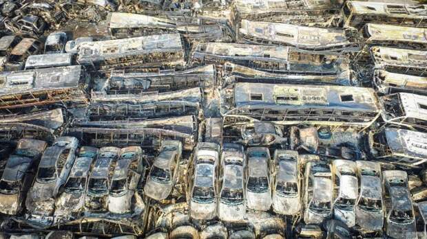 В Китае пожар уничтожил 6000 автомобилей авто, китай, пожар