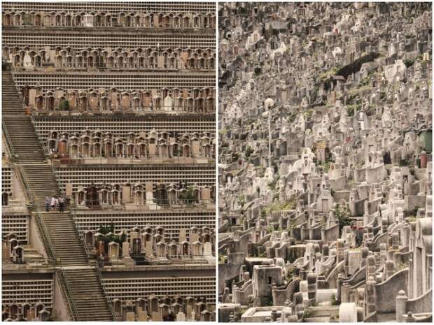 Нехватка земли превращает территорию кладбища в невероятное скопление могил (Гонконг). | Фото: archdaily.com/ Finbarr Fallon.