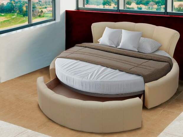 Круглая кровать – незаурядный вариант спального места (60 фото)