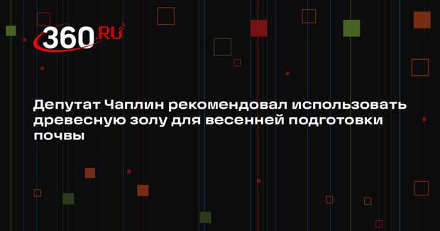 Депутат Чаплин рекомендовал использовать древесную золу для весенней подготовки почвы