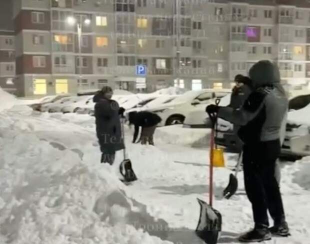Жители Перовского в Туле сами очистили дворы от снега после циклона