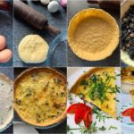 Пирог с грибами, шпинатом и сыром.