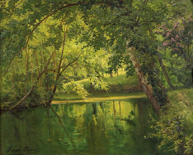 Лесной пруд (Woodland Pond). (656x531, 578Kb)