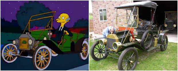 Этой машине из Симпсонов уже больше ста лет. /Фото: sporcle.com, momentcar.com Этой машине из Симпсонов уже больше ста лет. /Фото: sporcle.com, momentcar.com