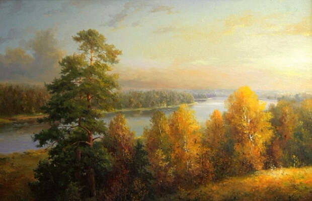 Осенний вечер на реке Двина (660x427, 277Kb)