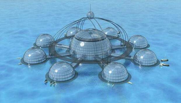 Sub Biosphere 2 – самодостаточный город может плавать на поверхности или погружаться в глубины океана (проект британца Фила Поли). | Фото: art-dubina.ucoz.ru.