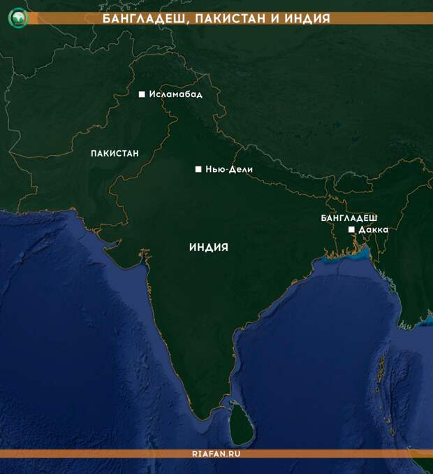 Карта индии пакистана и бангладеш