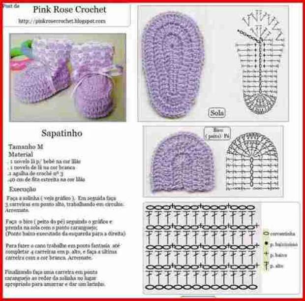 Схема вязания носочка пинеток