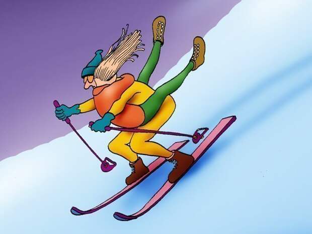 Смешной лыжник