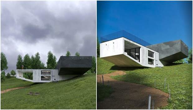 Завершается строительство загородного дома Black and White villa в пригороде Аммана (визуализация © Reza Mohtashami).