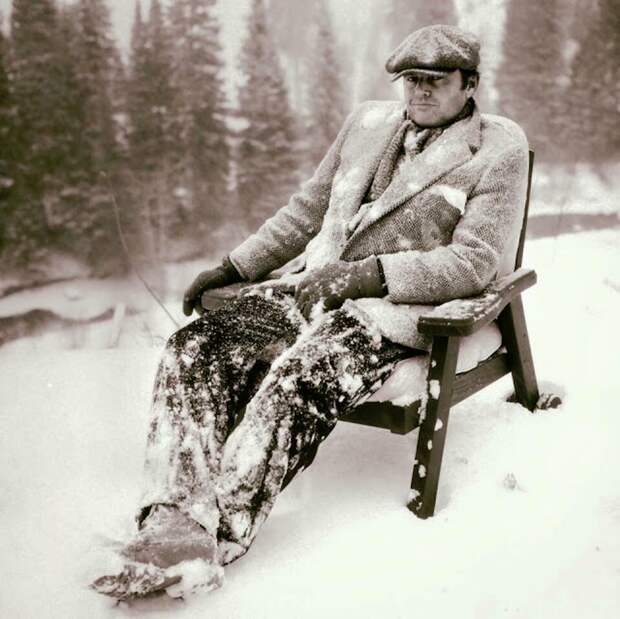 Jack Nicholson chilling out on the set of 'The Shining, 1980