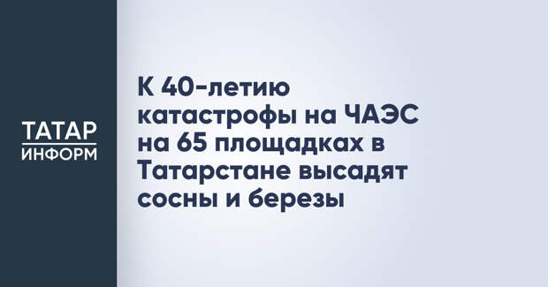 К 40-летию катастрофы на ЧАЭС на 65 площадках в Татарстане высадят сосны и березы