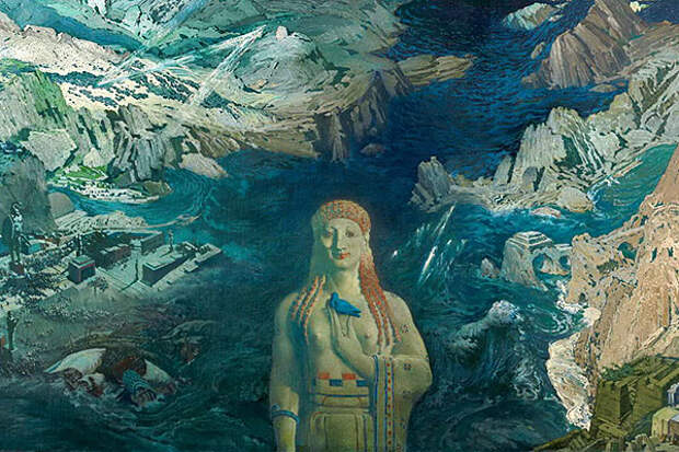 Картина Леона Бакста, изображающая гибель античной цивилизации (возможно, Атлантиды)
