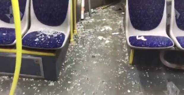 Кровь и разбитые стекла: видео из автобуса, который протаранил столб на востоке Москвы