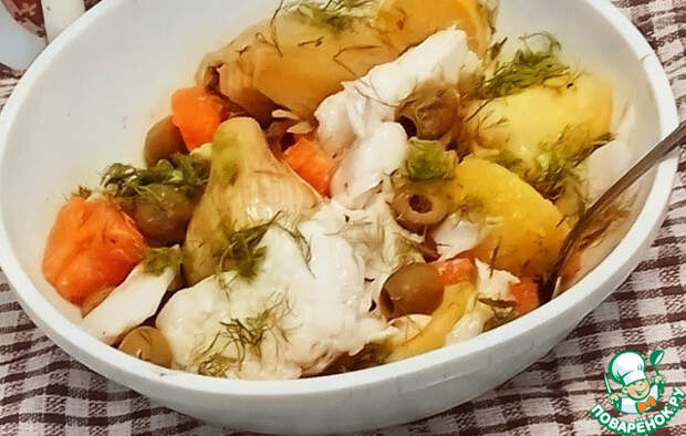 Треска с клементинами, картофелем и фенхелем