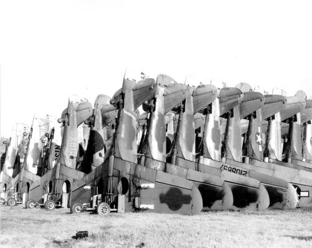 Интересный метод хранения истребителей P-40 Warhawk на заводе Curtiss. Похоже, перед утилизацией. история, смотреть, фото